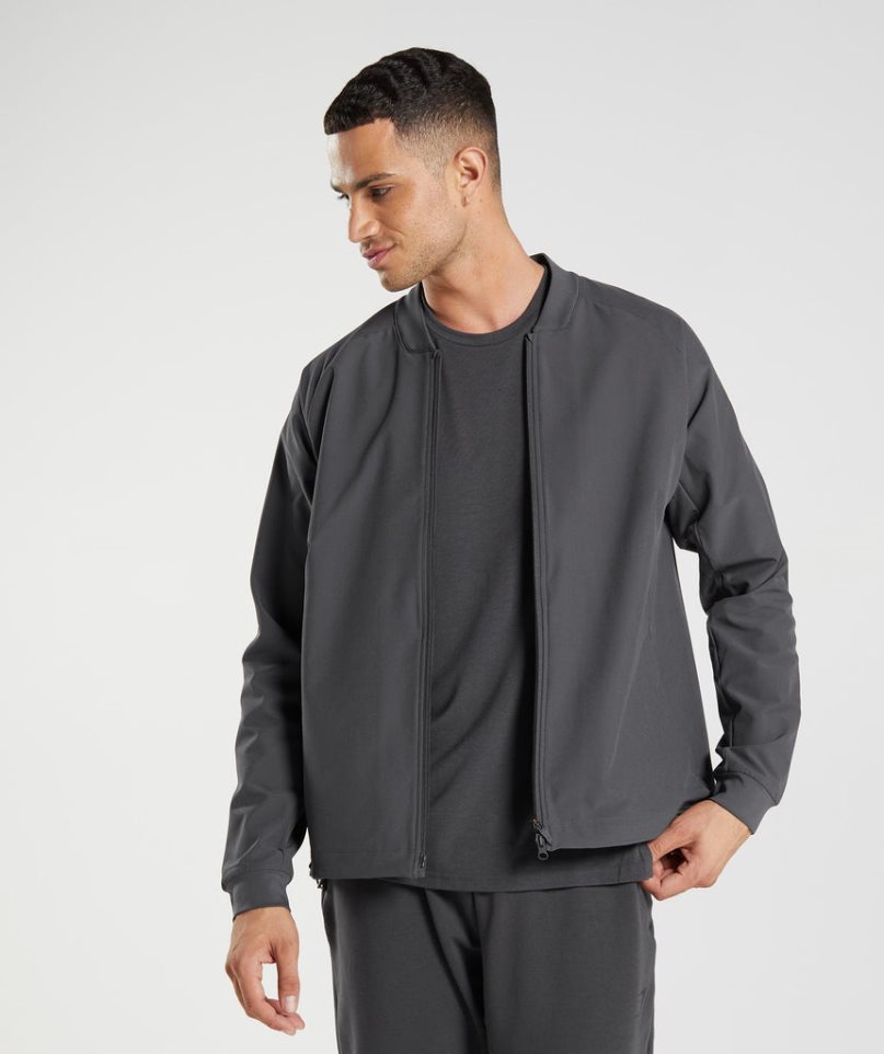 Men\'s Gymshark Studio Jackets Black | CA AD870N